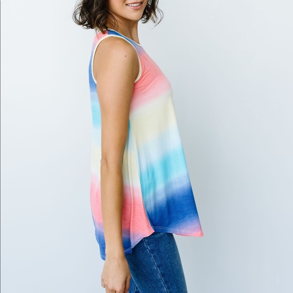 Pastel Gradient Stripes in Blue & Coral - Picture 5 of 13